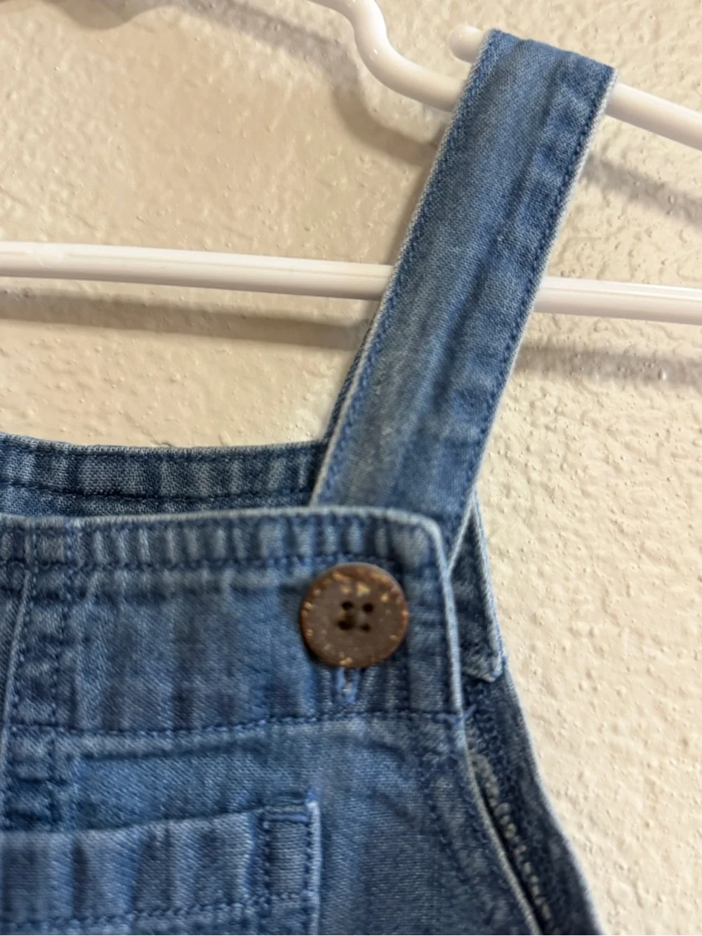 Classic Blue Denim Baby Romper with Car Patch